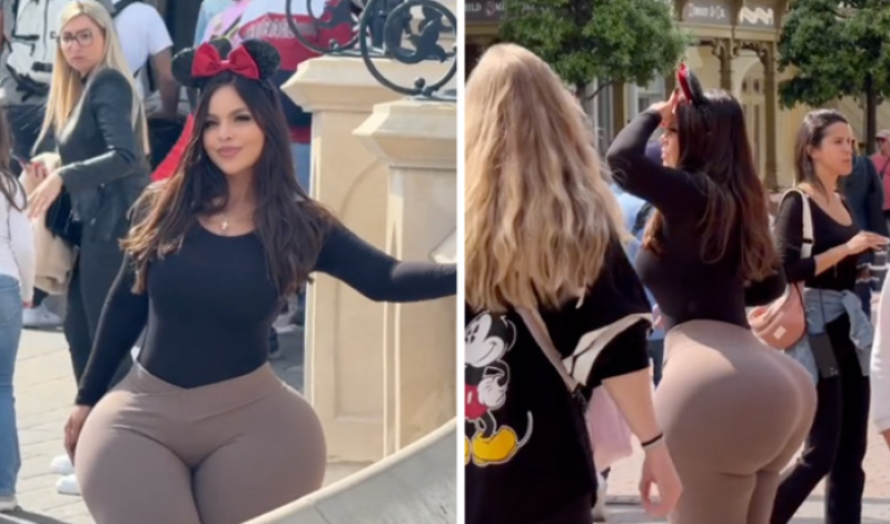 Plussize-model krijgt om een of andere reden veel aandacht in Disneyland Paris (video)