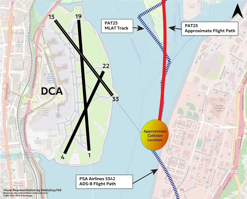 VS: legerhelicopter en vliegtuig botsen boven Potomac-rivier - tientallen slachtoffers