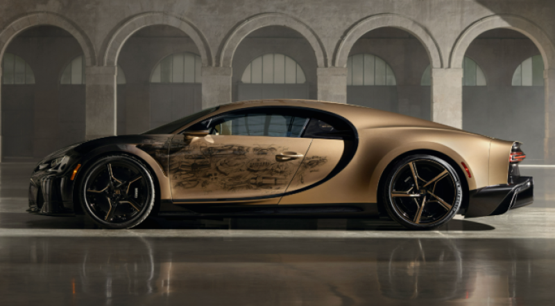 🎥 Deze Bugatti Chiron is een gouden kunstwerkje