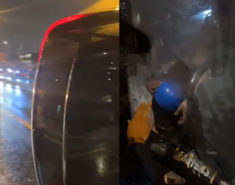 🎥 Na crash blijft chauffeur onverstoord lachgas inhaleren
