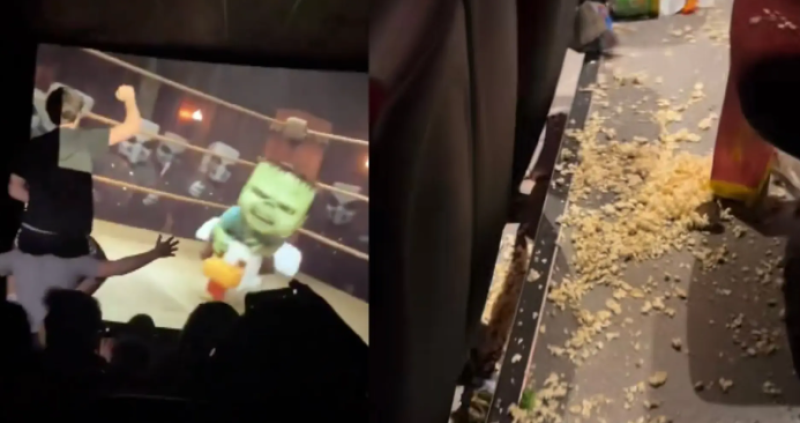 🎥 Vaders leren popcorngooiende jongeren lesje tijdens Minecraft Movie voorstelling