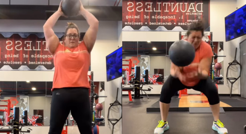 🎥 Fitnessdame heeft medicijn nodig na gebruik van medicine bal