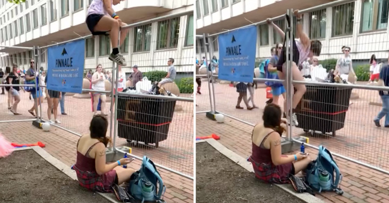 🎥 Juffrouw die festival probeert binnen te sluipen krijgt karmische superwedgie