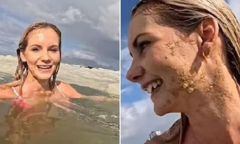 🎥 Bikinideerne beseft niet dat ze in ranzig rioolwater zwemt