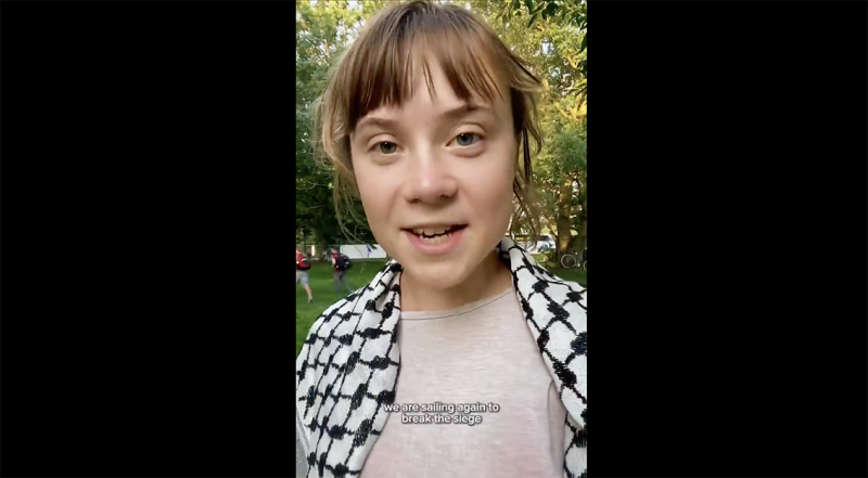 🎥   Greta Thunberg ontpopt zich tot 'commander in chief' van pro-Palestijnse zeevloot