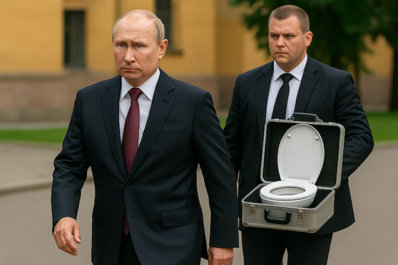 Vladimir Poo-tin en het reizende kakkoffertje