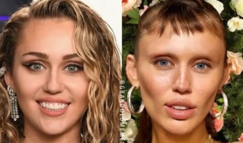 📸 De wenkbrauwloze Miley Cyrus die het internet fopt
