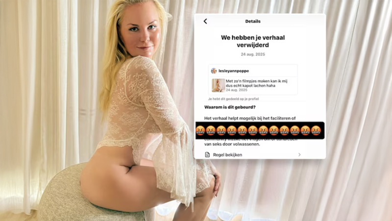 La Poppe steekt een stout tandje bij: Instagram verwijdert lingeriefilmpje