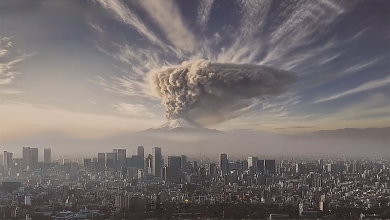 🎥  Japanners bibberen en beven van AI-simulaties van uitbarsting Mount Fuji