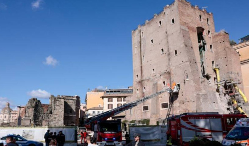 Meerdere gewonden bij deels instorting van Middeleeuwse toren in Rome