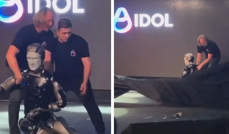 🎥 Rusland stelt zijn nieuwe AI-robot voor... en die valt meteen om