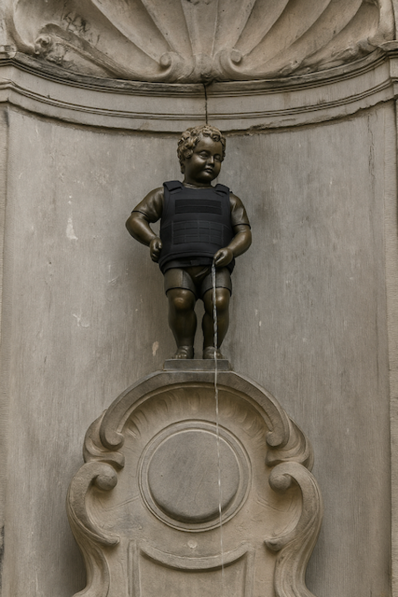Manneken Pis in kogelvrij vest: het protest Van Vlaams Belang tegen onveiligheid in Brussel