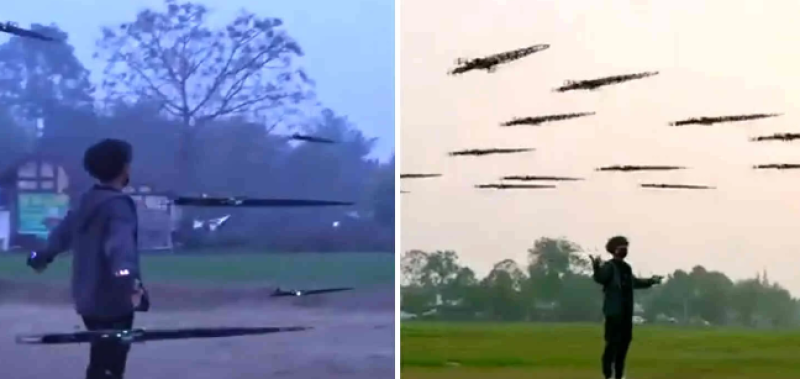 🎥 Chinese uitvinder laat vliegende drone-zwaarden besturen met handgebaren