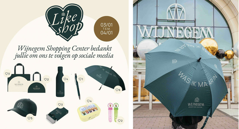 Wijnegem Shopping Center beloont volgers met gratis merchandising
