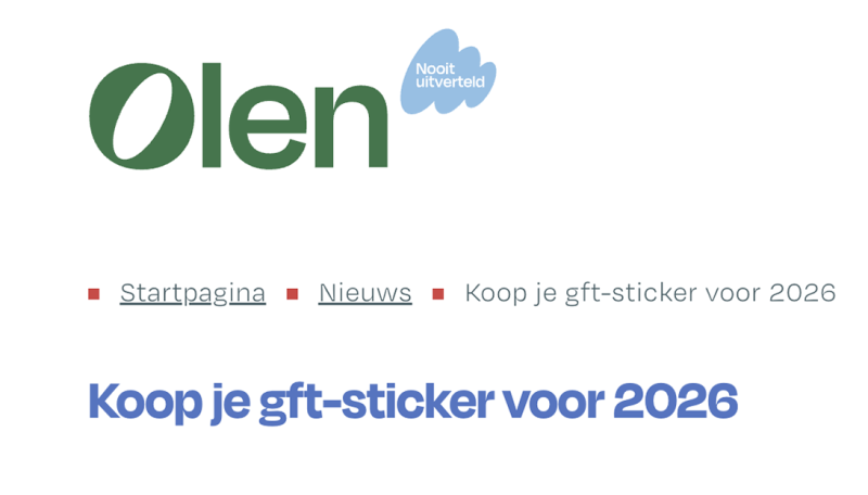 Olen voert onverwijderbare GFT-stickers in tegen diefstal