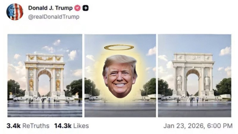Arc de Trump: wanneer de grootsheidswaan architectuur wordt en de staat decor