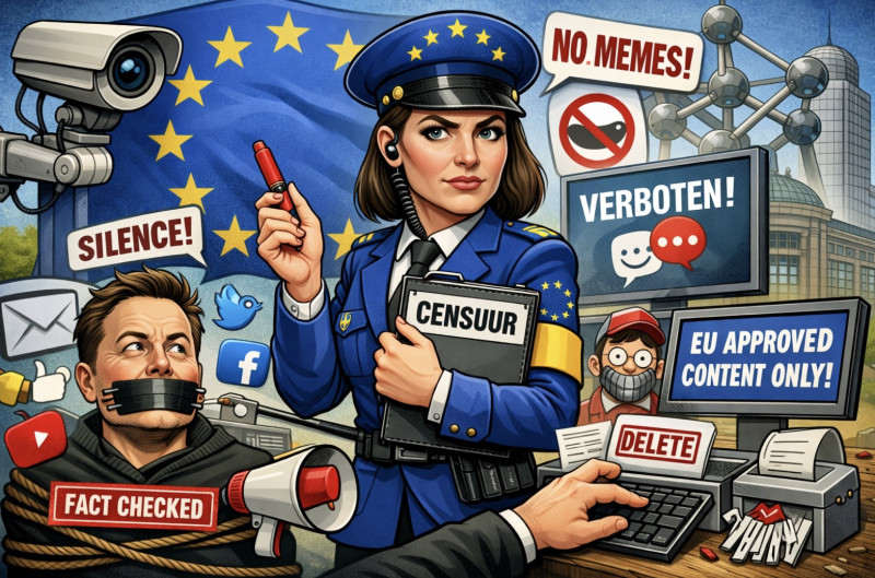 De EU als wereldwijde internetpolitie: wie niet in de pas loopt, wordt ’gefactcheckt’ tot hij zwijgt