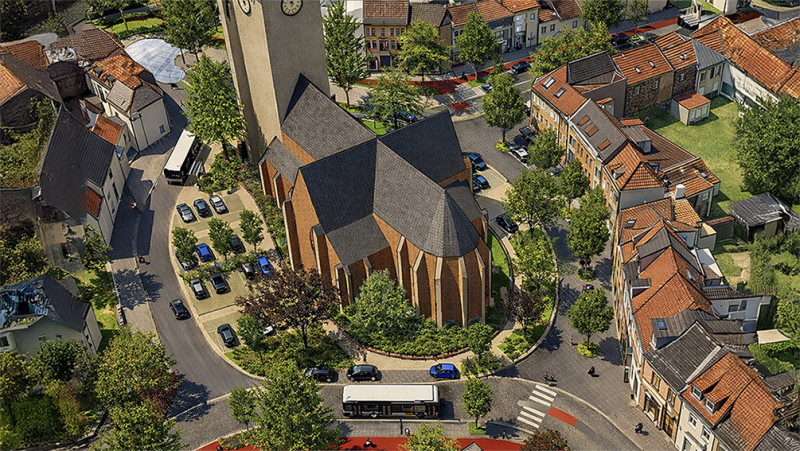 Ekeren maakt kerkplein groener en autoluw