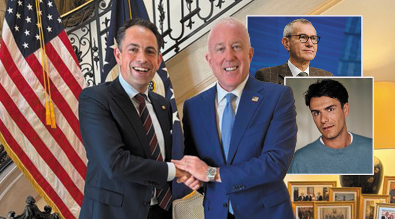 Vlaams Belang-kopstuk Tom Van Grieken poseert glimlachend met Amerikaanse ambassadeur Bill White na meeting: “Haters gonna hate”