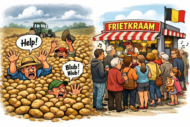 Belgische boeren verdrinken in de aardappelen: 800.000 ton te veel, maar frietjes blijven populair