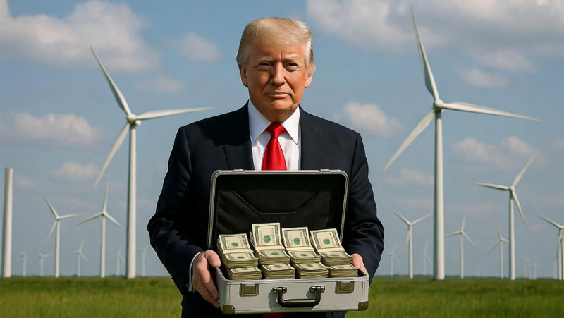 Trump stopt windmolenproject door 1 miljard dollar op tafel te leggen