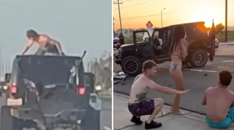 🎥 Halfnaakte twerkende springbreaker sterft na val van rijdende Jeep