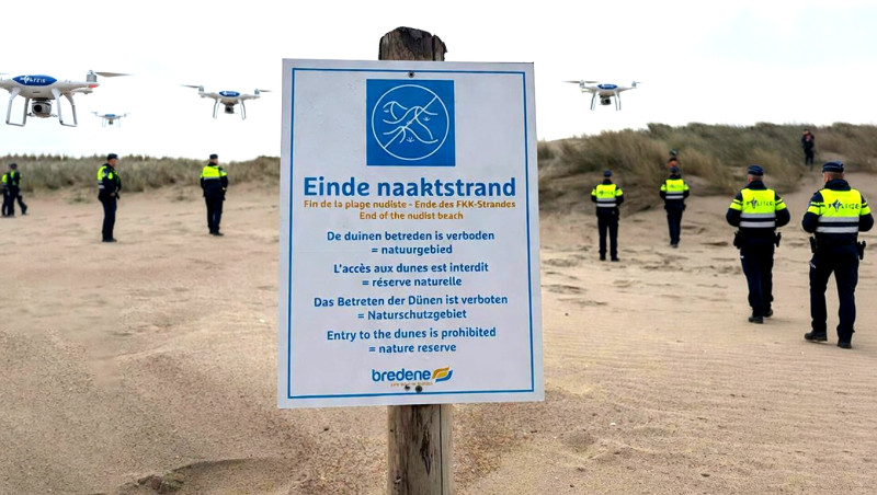 Politie gaat drones inzetten om naaktstrand te controleren