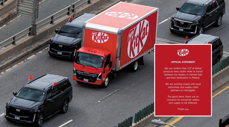 🎥 KitKat-truck wordt zwaar beschermd nadat 12 ton KitKat-repen werden gestolen uit vrachtwagen