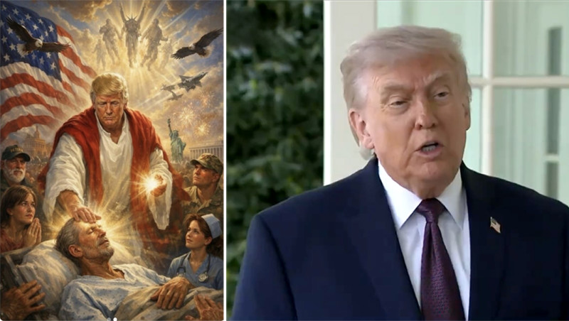 🎥  Trump als Jezus? “Nee hoor, dat was ik gewoon als dokter voor het Rode Kruis”