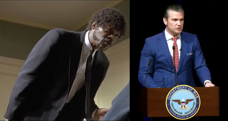 🎥 Pete Hegseth citeert een “bijbelvers” dat niet uit de bijbel maar uit ‘Pulp Fiction’ komt