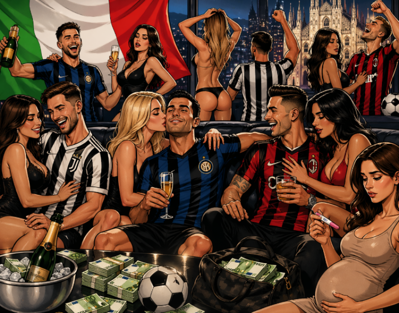 Italiaans voetbal in de ban van seksfeesten, geld en een mysterieuze zwangerschap