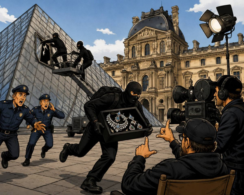 Is de juwelenroof in het Louvre in scène gezet? Spectaculaire diefstal gaat naar het grote scherm en moet nieuwe blockbuster worden