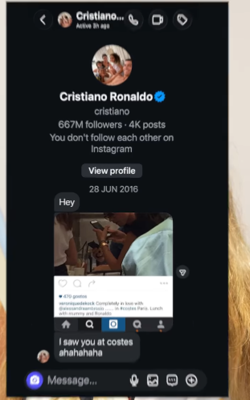 📸 En plots dook Cristiano Ronaldo op in de DM van Véronique De Kock