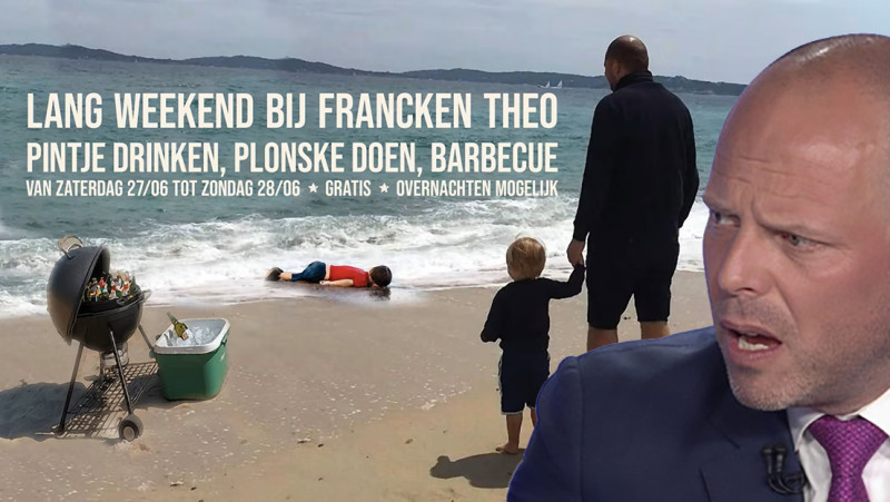 Theo is een beetje heel erg boos omdat satire zijn privé raakt