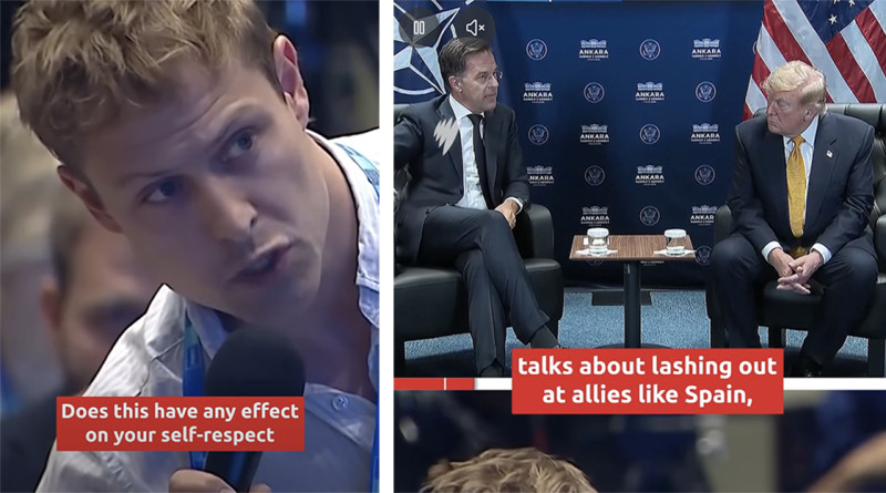 🎥 Rutte krijgt ongemakkelijke vraag van Deense journalist: “Heeft zwijgen naast Trump geen gevolgen voor uw zelfrespect?”