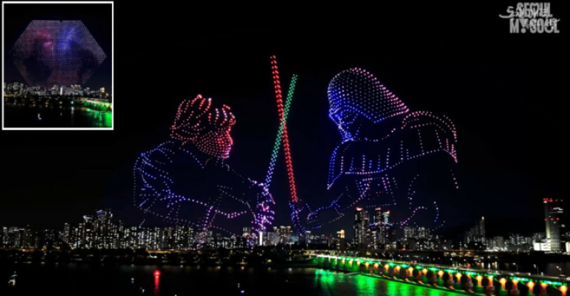 🎥 Meer dan 2.000 drones brengen Star Wars tot leven boven Seoul