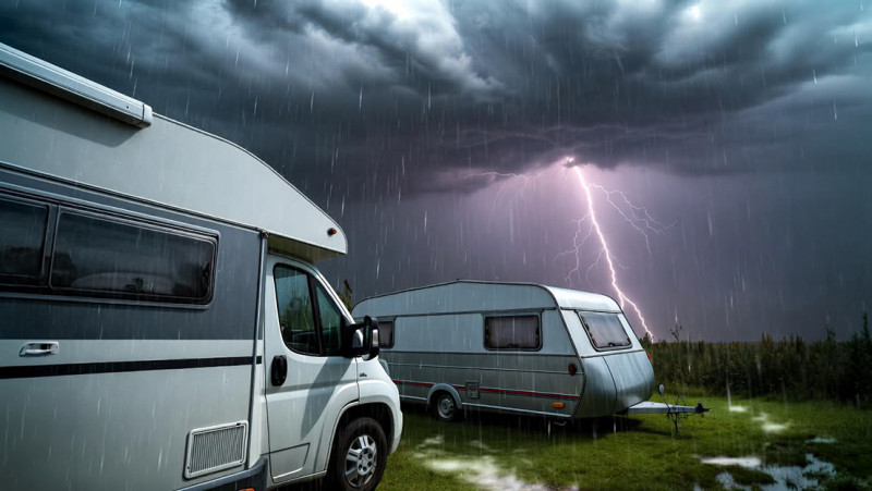 Waarom je camper en je caravan geen veilige schuilplaats is bij onweer