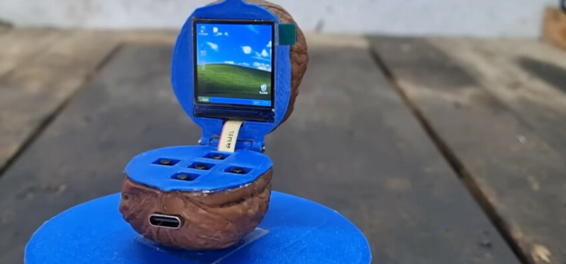 🎥 Nerd propt werkende Windows XP-computer in een... walnoot