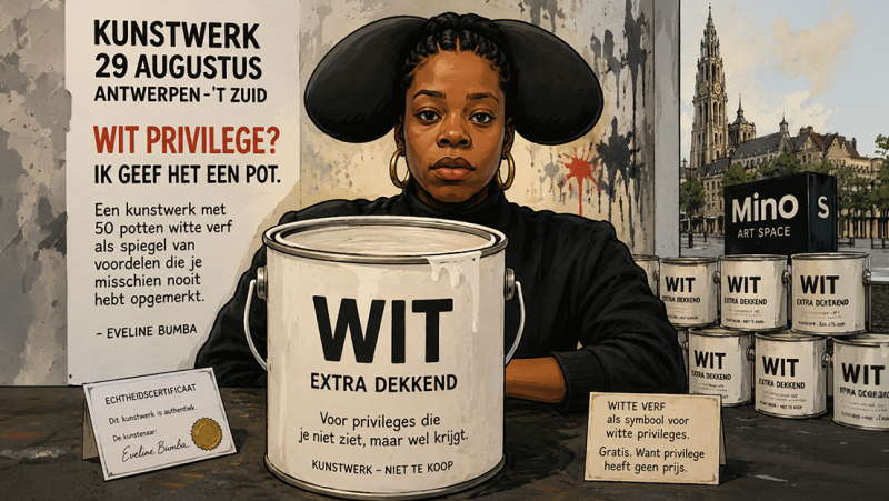 Kunstenares deelt gratis witte verf uit als statement tegen ‘wit privilege’