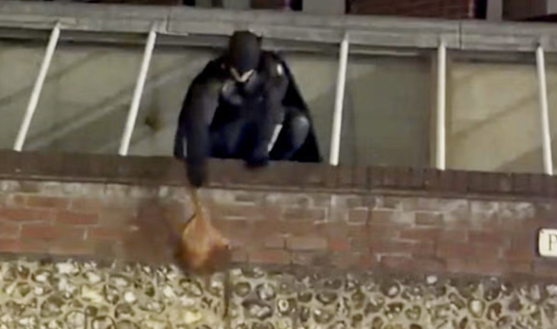 🎥 Batman achtervolgt handtasdief in Norwich, maar krijgt hulp uit onverwachte hoek