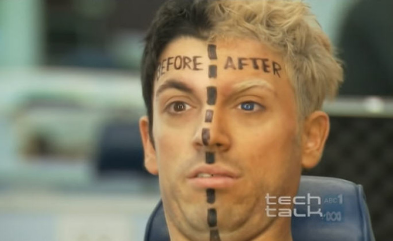 Kerel laat slechts helft van zijn gezicht cosmetisch behandelen (video)