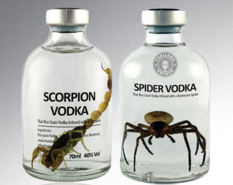 Voor de echte durvers: wodka geïnfuseerd met schorpioen of spin