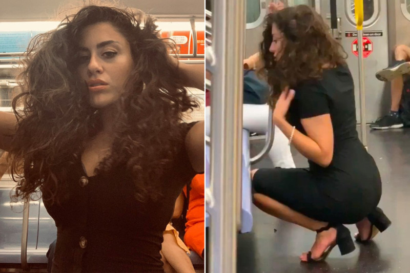 Vrouw poseert voor sexy selfie in de metro, video gaat viraal