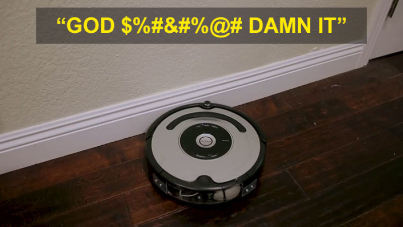 Hilarisch: deze robotstofzuiger vloekt wanneer hij ergens tegenaan botst (video)