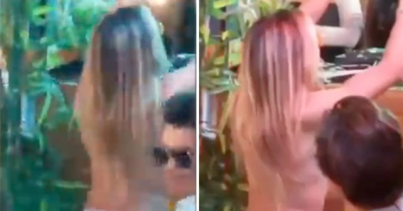 Waarom negeert deze dj dit halfnaakt blondje compleet? (video)