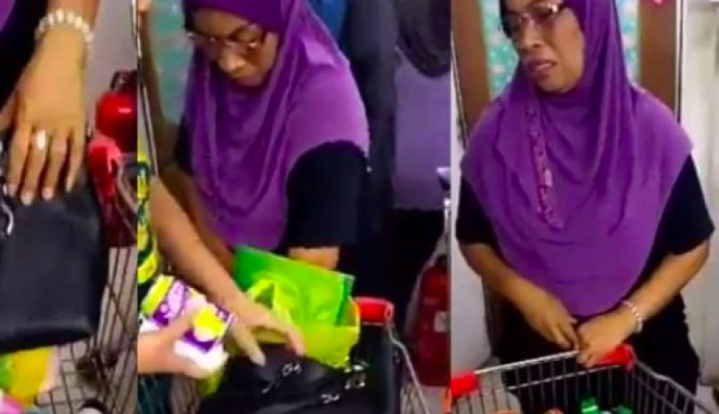 Onvoorstelbaar wat deze dievegge uit d’r broek tovert (video)