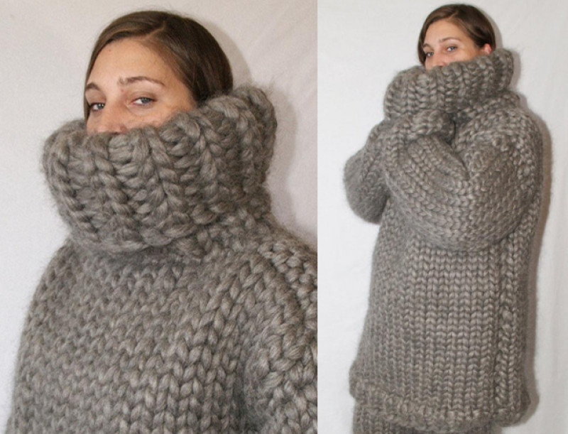 Voor de echte koukleum: een coltrui bestaande uit acht kilo wol (foto)