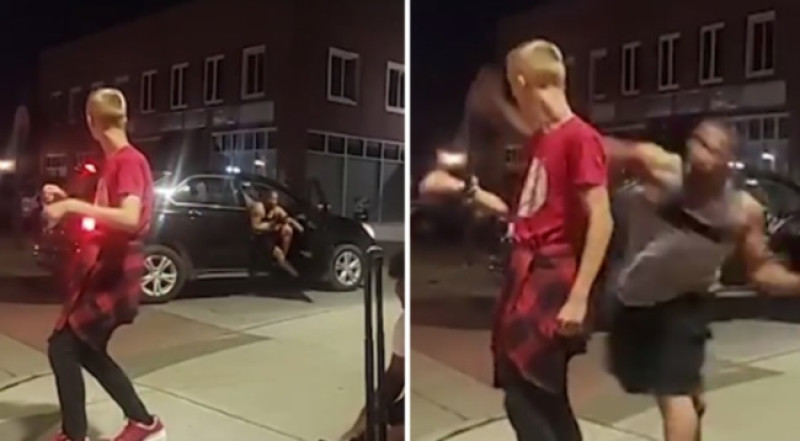 Zwarte man stapt uit wagen en mept 12-jarige witte, dansende knaap neer (video)