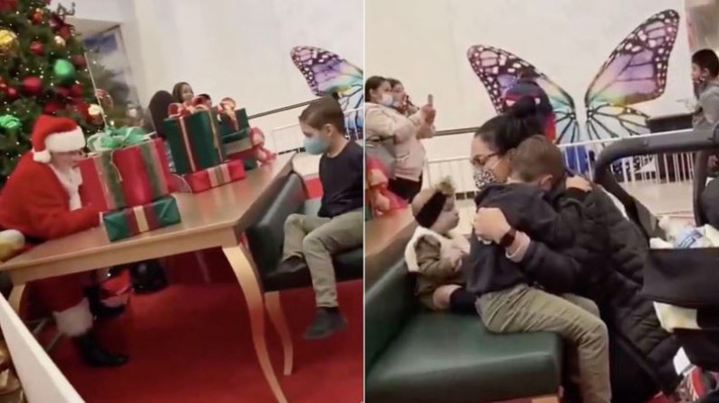 Kerstman brengt jongetje aan huilen door onschuldig verzoekje te weigeren (video)