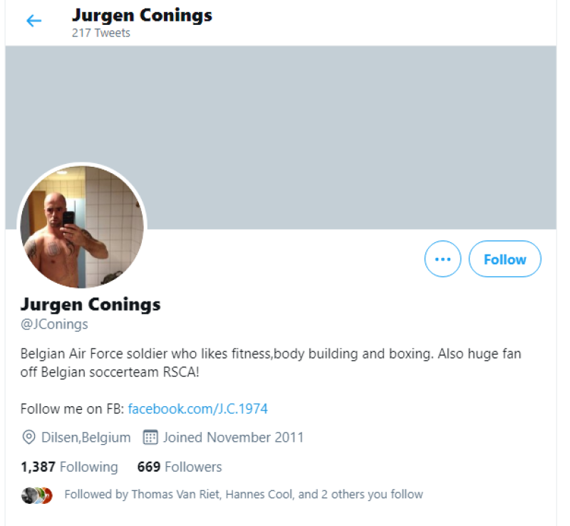 Profiel van Jurgen Conings op Twitter nog steeds actief